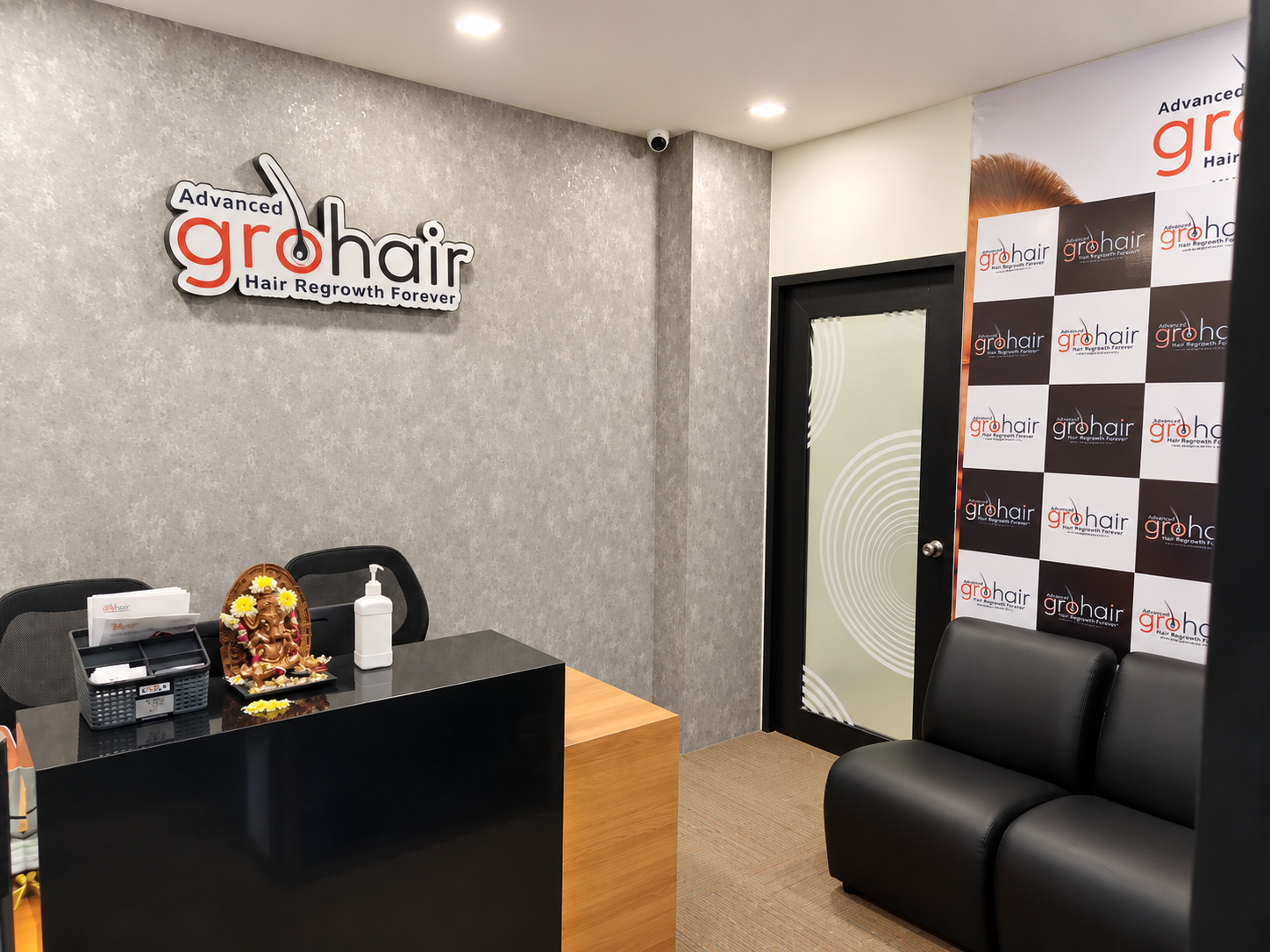 Adgro clinic reception desk and waiting area